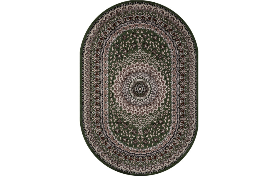 Ковер D504 - зеленый - Овал - коллекция GAVANA